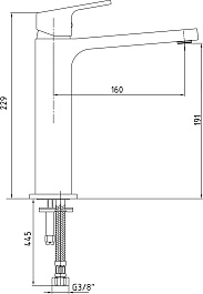 E.C.A. Смеситель для раковины чаши Tiera 103488003 бежевый/хром – фотография-2